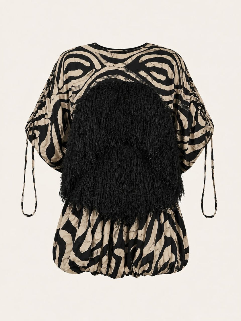 RALIA BUBBLE DRESS (BLACK )