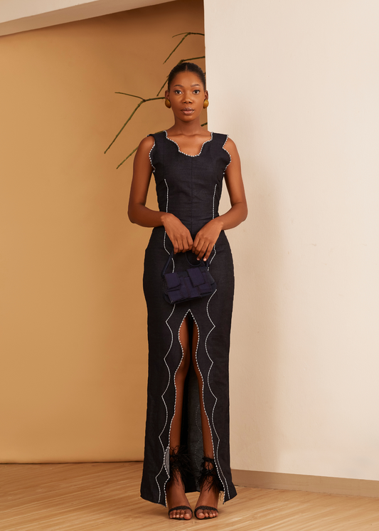KHALIYA DRESS-BLUE